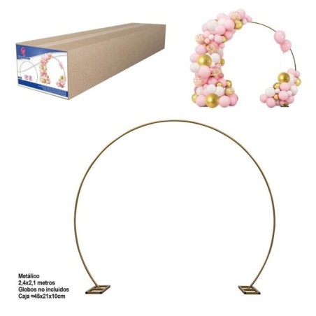 Arco para globos metalico oro 240x210 cm 8435127145655 14565