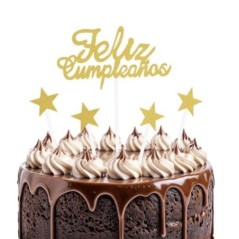 Topper tarta Feliz Cumpleanos estrellas 5 pc 8433584922260 92226
