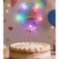 Topper tarta Feliz Cumpleaños con luz 9x20 cm