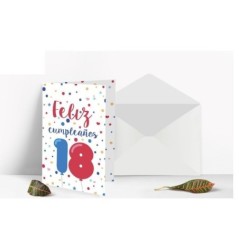 Tarjeta Feliz 18 cumpleanos 25x18