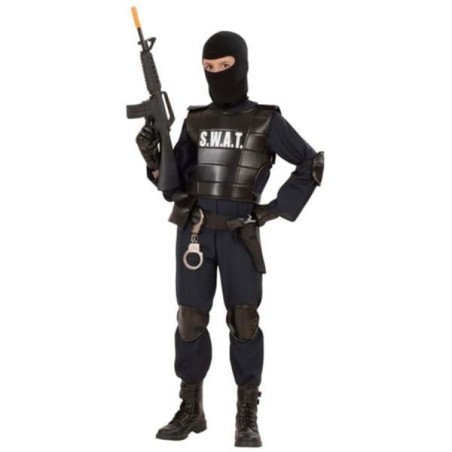 DISFRAZ AGENTE DE POLICIA SWAT ADULTO TALLA M o L o XL -Tus Disfraces