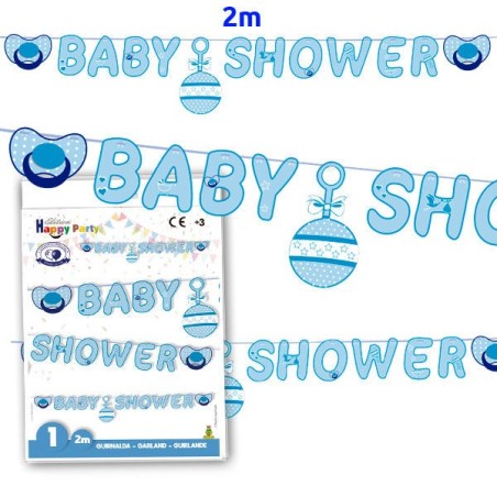 Guirnalda Baby Shower niño 2 metros-Tus Disfraces baratos
