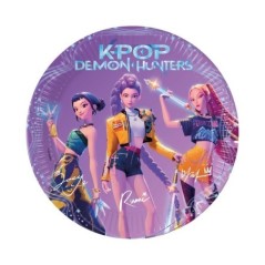 Platos Guerreras K-Pop huntrix 8 uds 23 cm cumpleaños