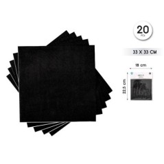 Servilletas Negro 20 uds 33 cm Tus disfraces baratos