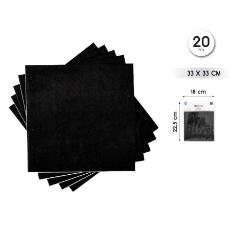 Servilletas Negro 20 uds 33 cm Tus disfraces baratos