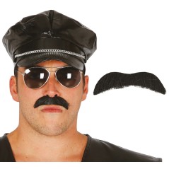 Bigote negro policia-Tus disfraces baratos