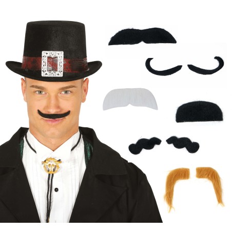 Bigotes surtidos 6 unidades-Tus disfraces baratos