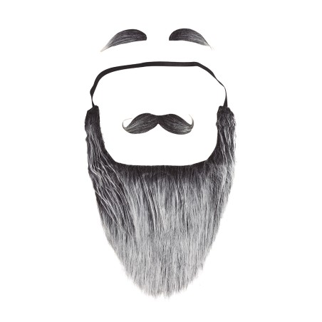 Barba canosa con bigote y cejas anciano