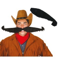 Bigote con elastico 55 cm negro  gigante-Tus disfraces baratos