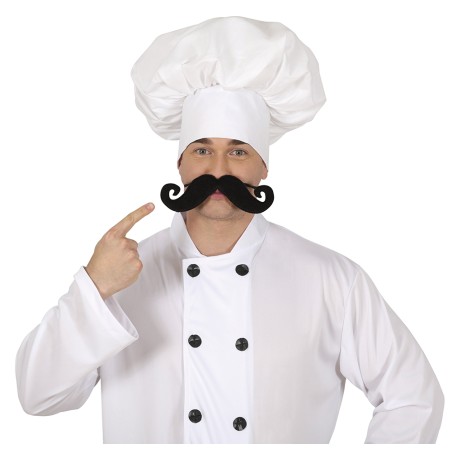 Bigote con elastico 21,5 cm negro grande
