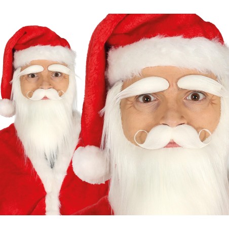 Barba bigote y cejas blancas papa noel-Tus Disfraces Baratos
