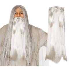 Barba gris extra para gandalf o anciano-Tus disfraces baratos