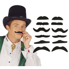 Bigotes surtidos pack de 12 unidades fotocall bodas-Tus disfraces baratos