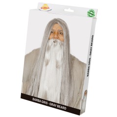 Barba gris extra para gandalf o anciano