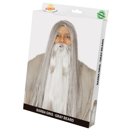 Barba gris extra para gandalf o anciano