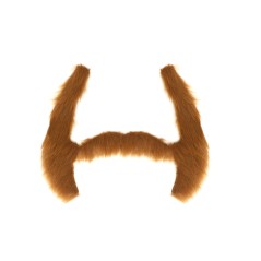 Bigote con patillas castaño motero de banda
