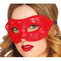 Antifaz encaje rojo sensual-Tus Disfraces