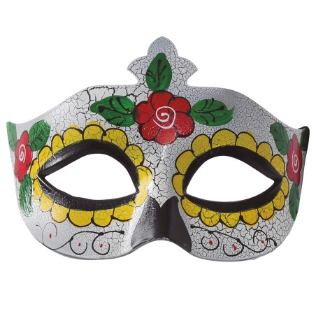 Antifaz dia de los muertos Catrina mujer rosas