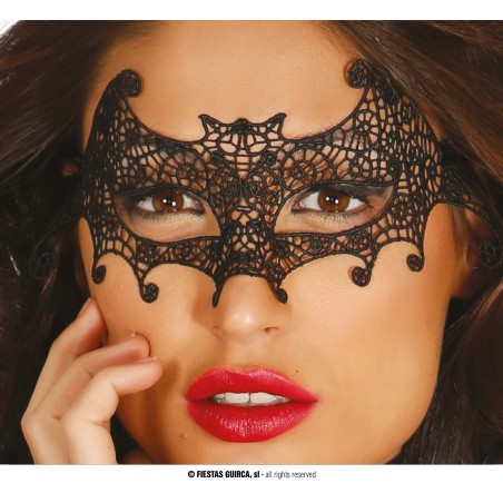 Antifaz bordado murcielago cat woman superheroina-Tus Disfraces