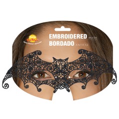 Antifaz bordado murcielago cat woman superheroina-Tus Disfraces