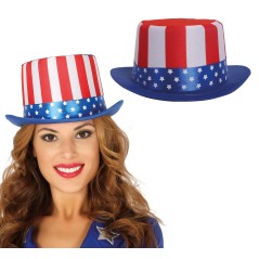 Sombrero chistera bandera americana USA-Tus Disfraces baratos