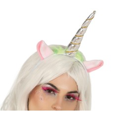 Diadema unicornio plata para mujer-Tus Disfraces baratos
