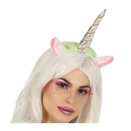 Diadema unicornio plata para mujer