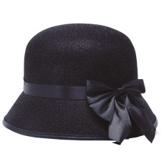 Sombrero dama de los años 20 gorro charleston negro
