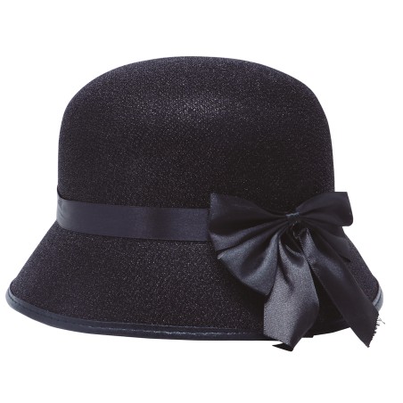 Sombrero dama de los años 20 gorro charleston negro