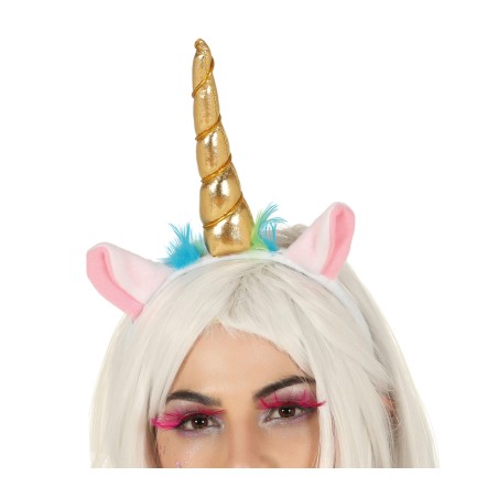 Diadema unicornio oro para mujer-Tus Disfraces baratos