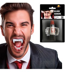 Sangre barata con dientes vampiro-Tus Disfraces