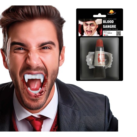 Sangre barata con dientes vampiro-Tus Disfraces
