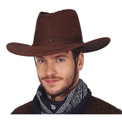 Sombrero vaquero ante marron oscuro oeste
