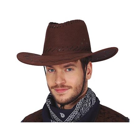 Sombrero vaquero ante marron oscuro oeste
