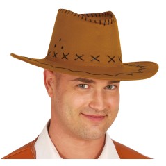 Sombrero vaquero ante marron oeste-Tus Disfraces baratos