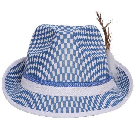 Sombrero octoberfest tiroles azul y blanco