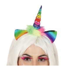 Diadema unicornio multicolor infantil para niña-Tus Disfraces baratos