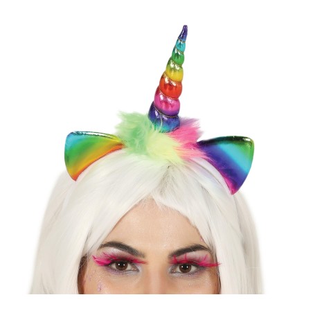 Diadema unicornio multicolor infantil para niña-Tus Disfraces baratos
