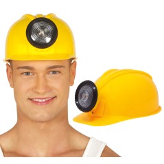Casco minero con luz real minion-Tus Disfraces baratos