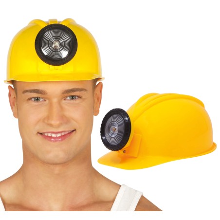 Casco minero con luz real minion-Tus Disfraces baratos