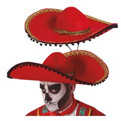 Sombrero mejicano mariachi rojo-Tus Disfraces baratos