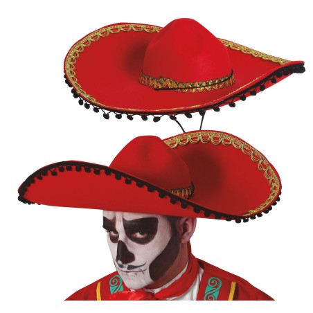 Sombrero mejicano mariachi rojo-Tus Disfraces baratos