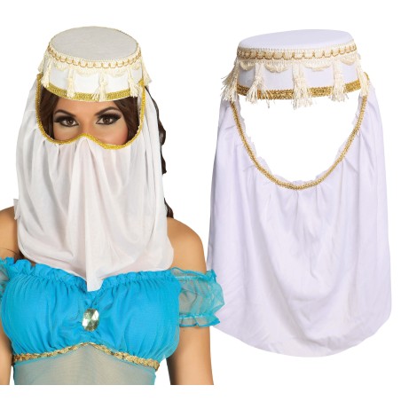 Sombrero princesa arabe con velo cara-Tus Disfraces baratos