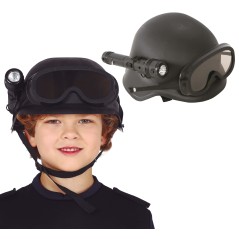 Casco SWAT antidisturbios infantil con linterna-Tus Disfraces baratos