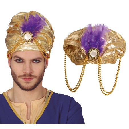 Turbante arabe oro paje-Tus Disfraces Baratos
