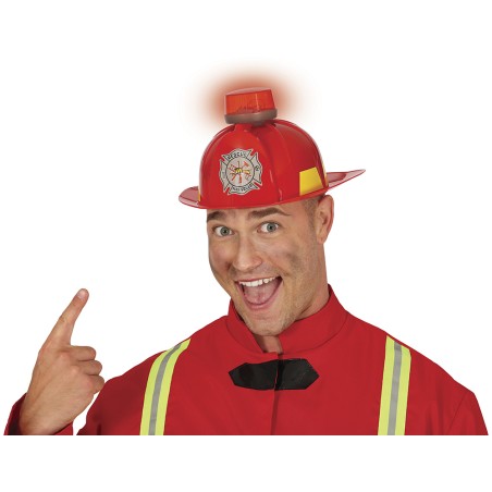 Casco de bombero con luz y sirena