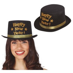 Chistera negra Happy new year-Tus disfraces