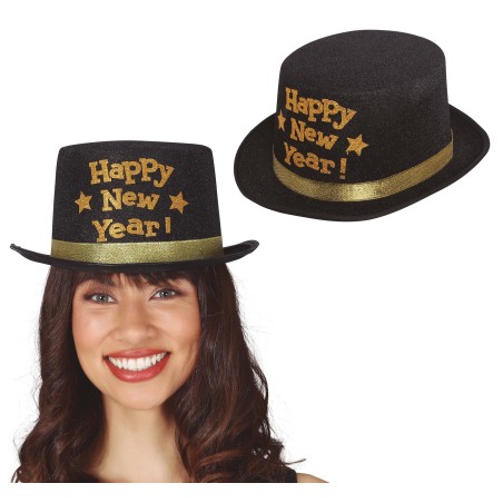 Chistera negra Happy new year-Tus disfraces