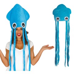 Gorro pulpo azul calamar sombrero-Tus Disfraces baratos