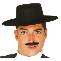Sombrero cordobes negro flocado-Tus Disfraces baratos